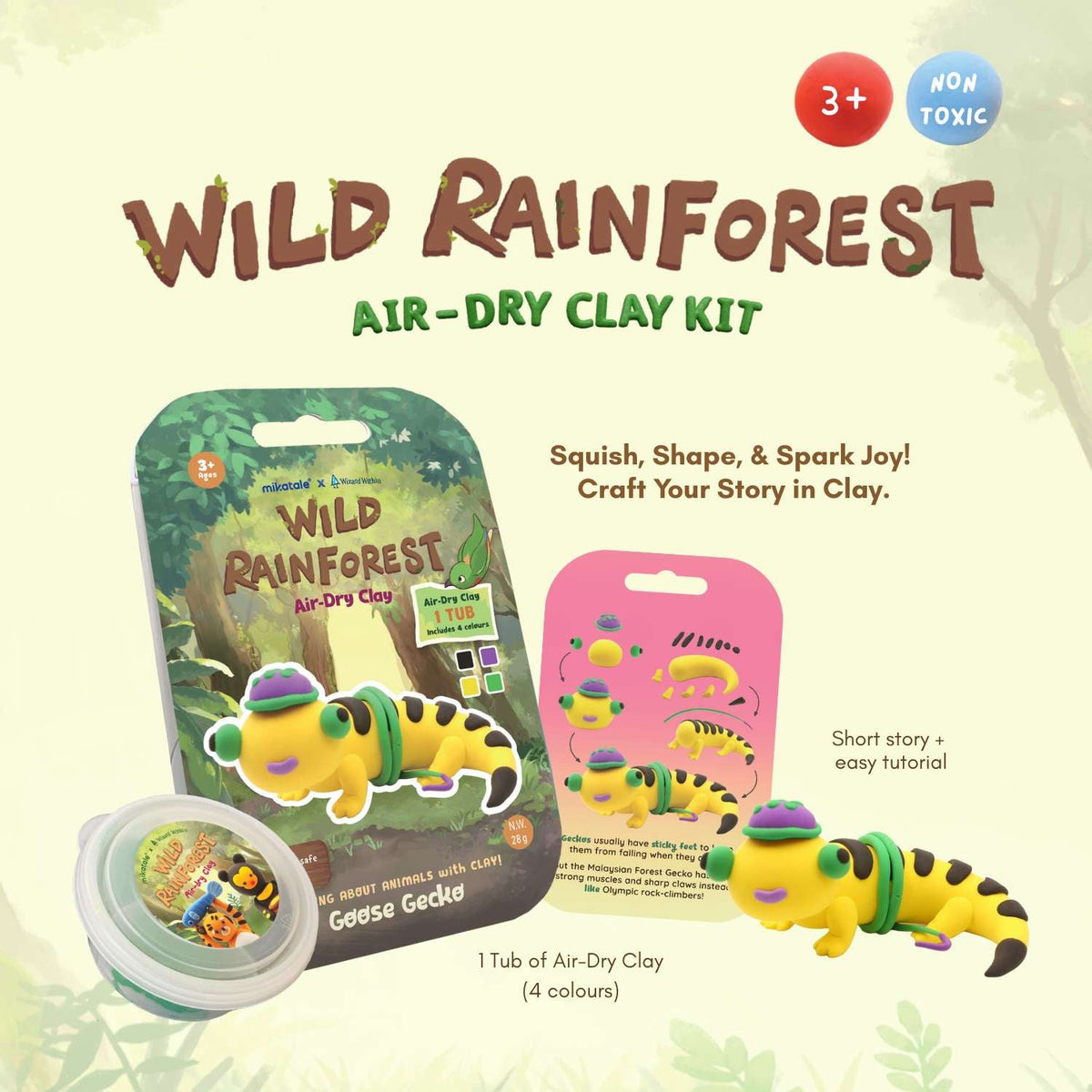 (OOS) Wild Rainforest Story Air-Dry Clay: Goose Gecko