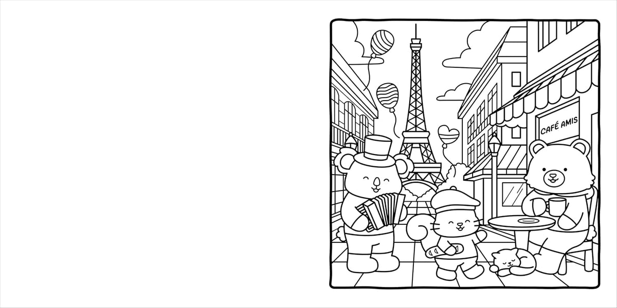 Snuggly Friends: Traveling the World (A Cozy & Comfy Colouring book)