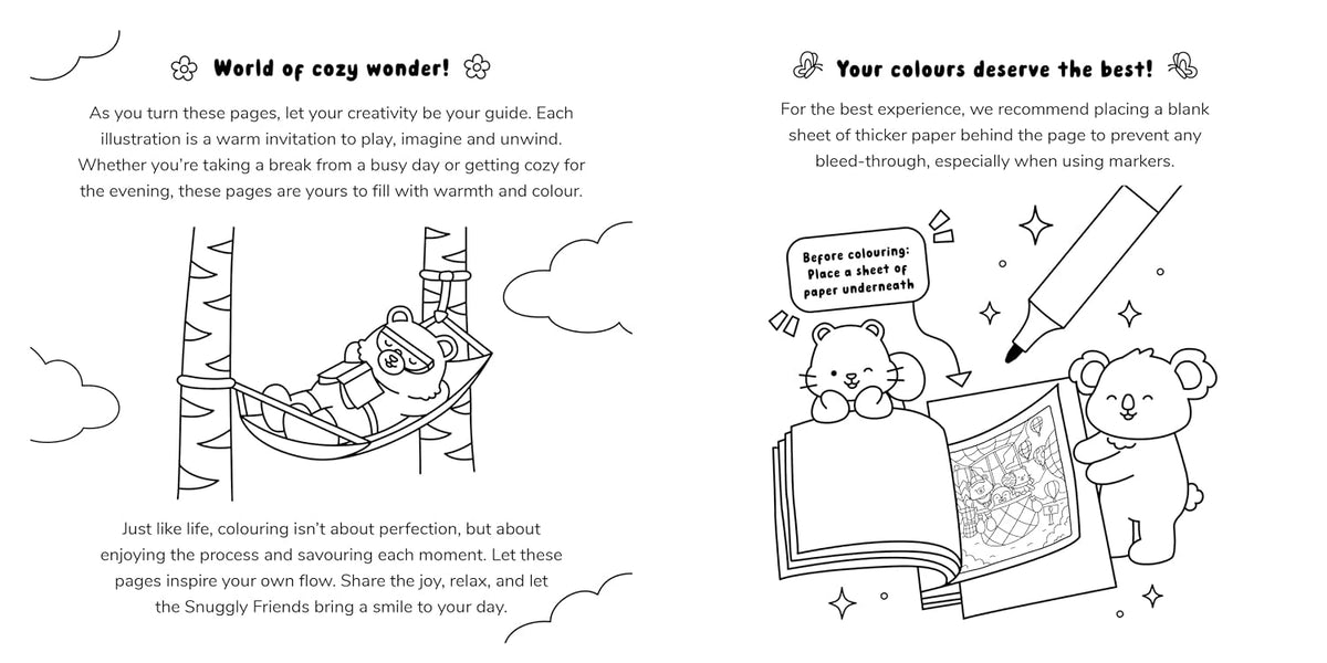 Snuggly Friends: Traveling the World (A Cozy & Comfy Colouring book)