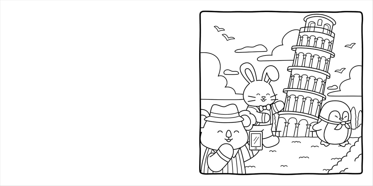 Snuggly Friends: Traveling the World (A Cozy & Comfy Colouring book)