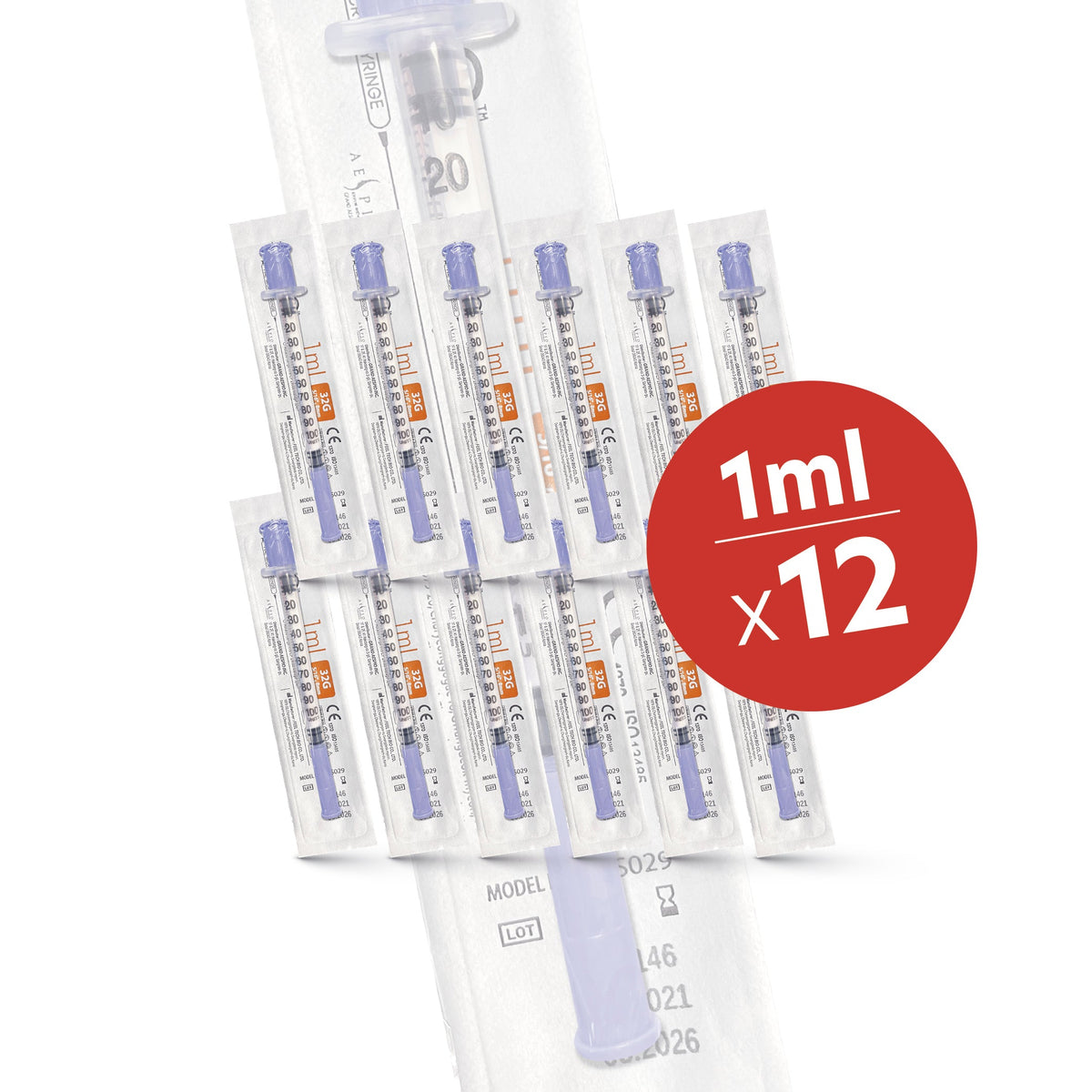 12 x FMS Micro Syringes (32G / 1ml / 8mm)