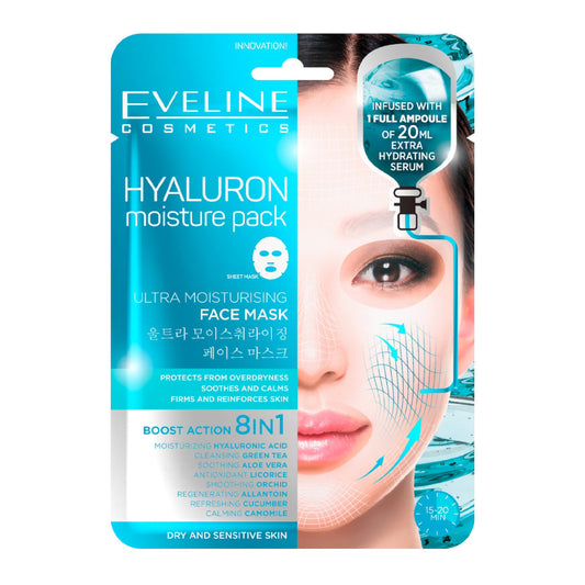 Eveline Cosmetics Hyaluron Moisture Pack Ultra Moisturising Face Mask