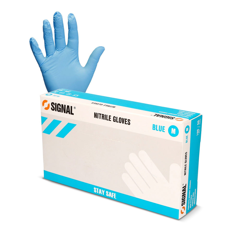 Nitrile Gloves Blue - Medium - Box of 100 Gloves